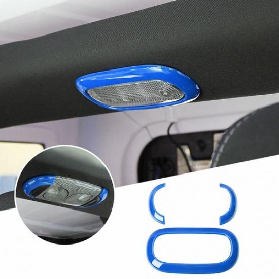 For 11-17 JKU Jeep Wrangler Interior Reading Light Frame Lamp Cover Trim Blue