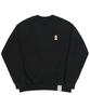 GRAVER [Unisex] Duck Face Embroidered Smile Sweatshirt_Black