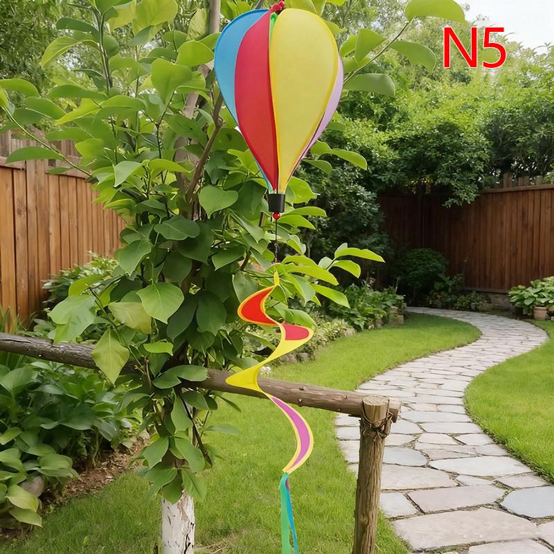 Air Balloon Wind Spinner Rainbow Hanging Wind Twister Outdoor Windmill Garden Yard Home Festival Celebration Balloon