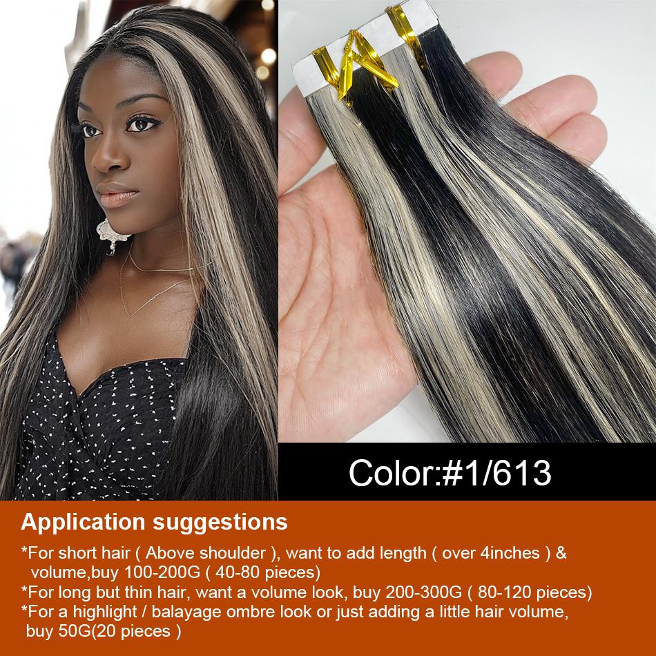Cuticle Aligned Virgin Human Remy Hair Extension Tape in Double Drawn Blonde Human Tape Hair Extension Hair Vendors