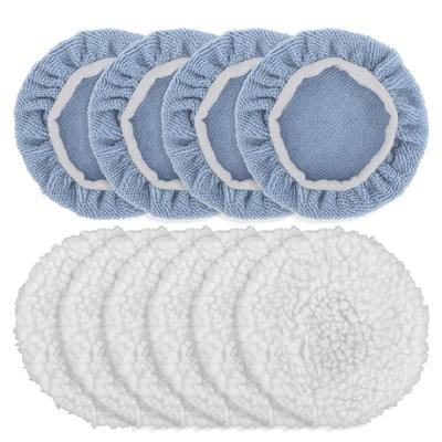 10Pcs Car Polishing Bonnet Pads Lambskin & Microfiber Covers Auto Detailing Tool for Professional Auto Detailing & Care