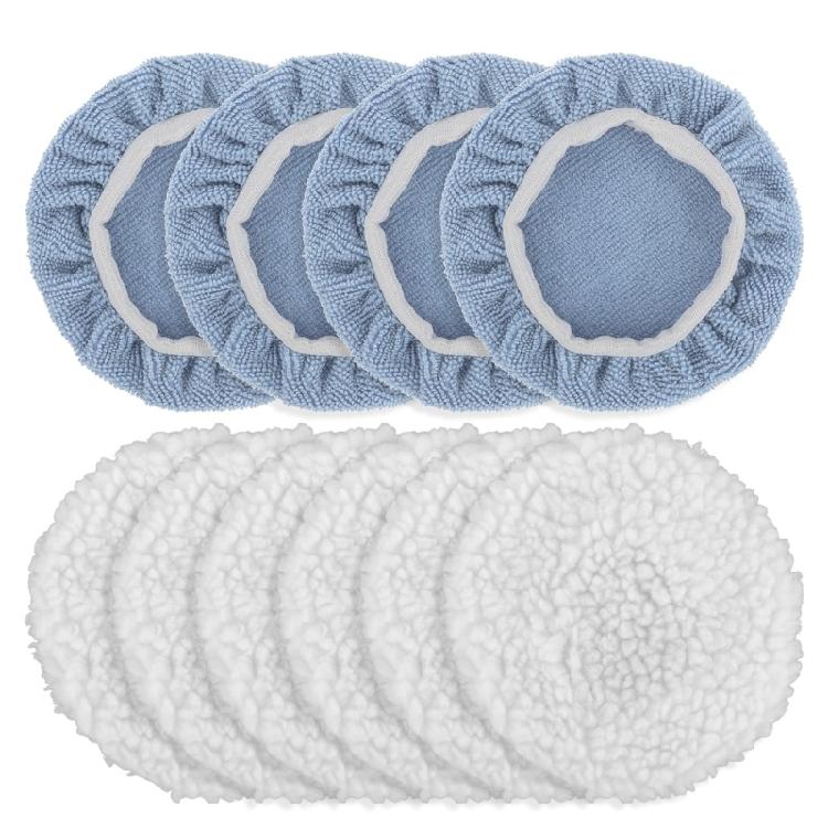 

10Pcs Car Polishing Bonnet Pads Lambskin & Microfiber Covers Auto Detailing Tool for Professional Auto Detailing & Care 1