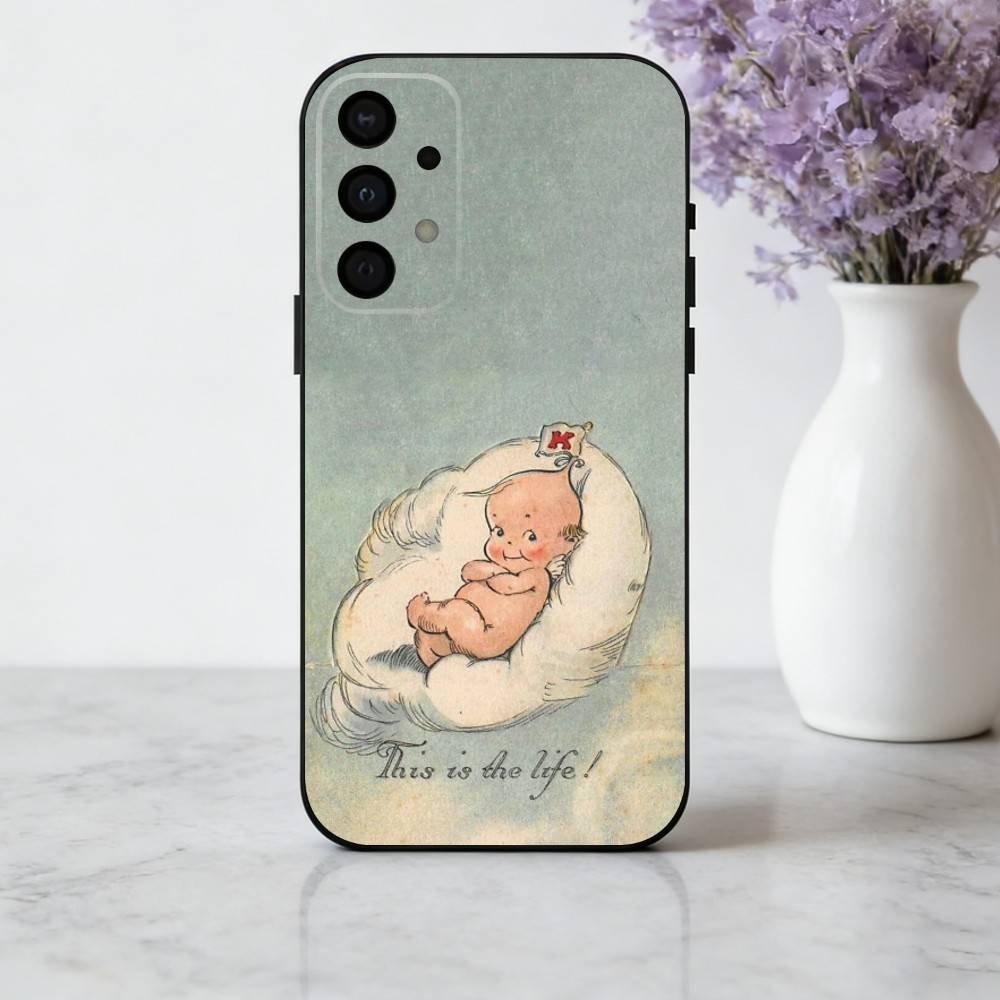 

K-Kewpie Cute A-Angel baby C-Clear phone Case For Samsung Galaxy A73,A72,A71,A70,A53,A52,A51,Others Soft Black Shell Samsung a71 5g