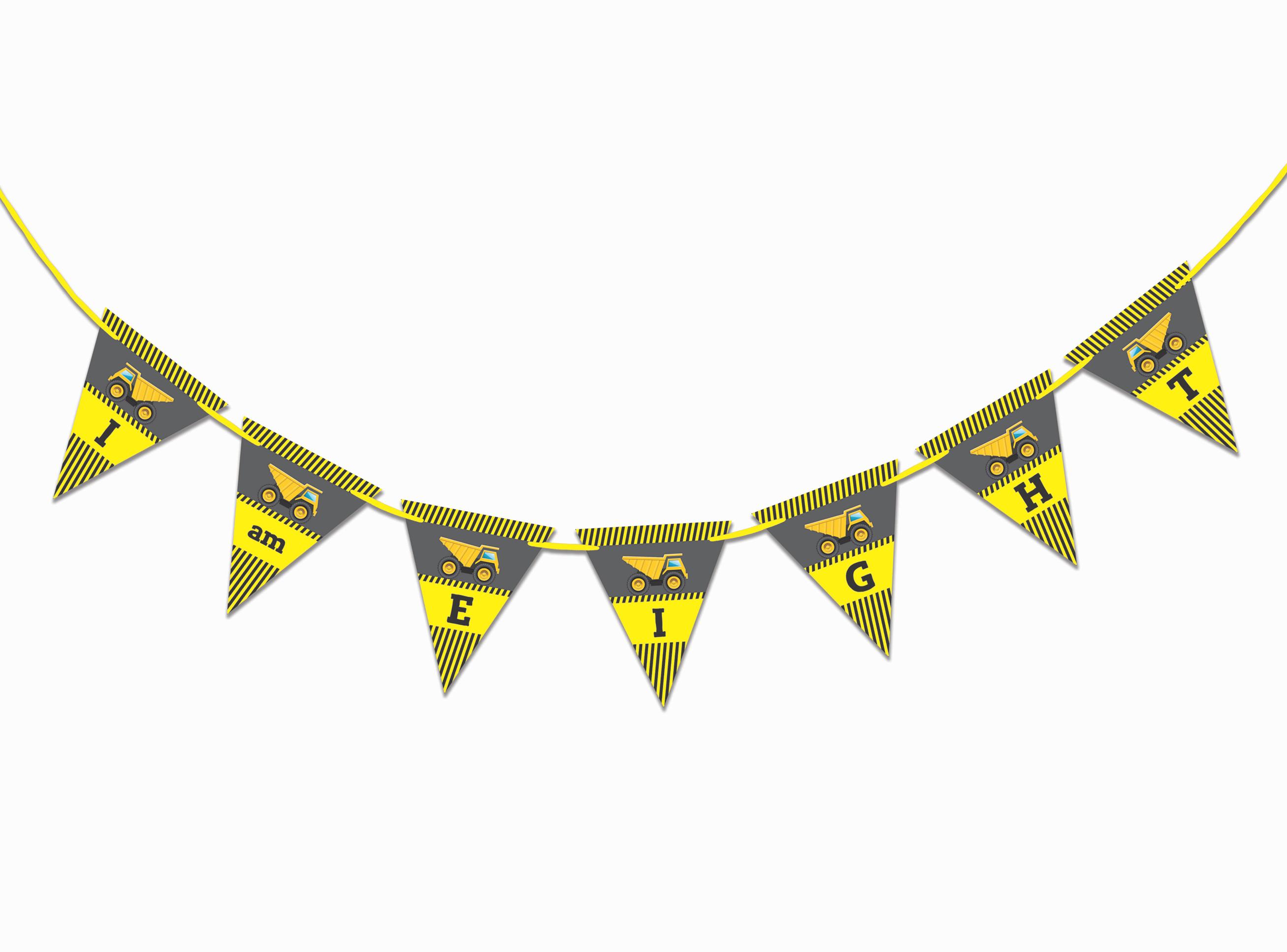 

Inkdotpot Прикраси для вечірки з днем ​​народження, гірлянда для вечірки з днем ​​народження, банер із вантажівкою для хлопчика різнокольоровий