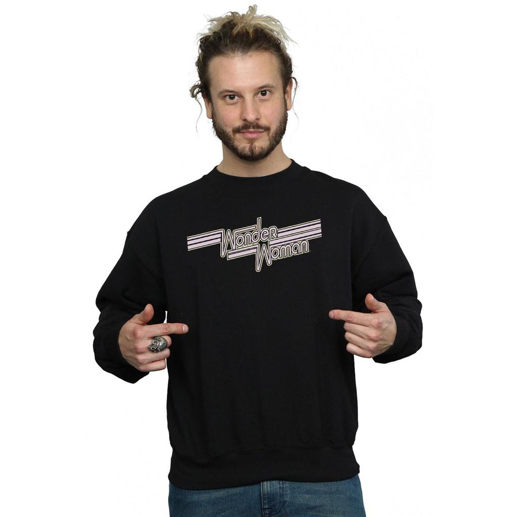 DC Comics Mens Wonder Woman Lines Logo Sweatshirt