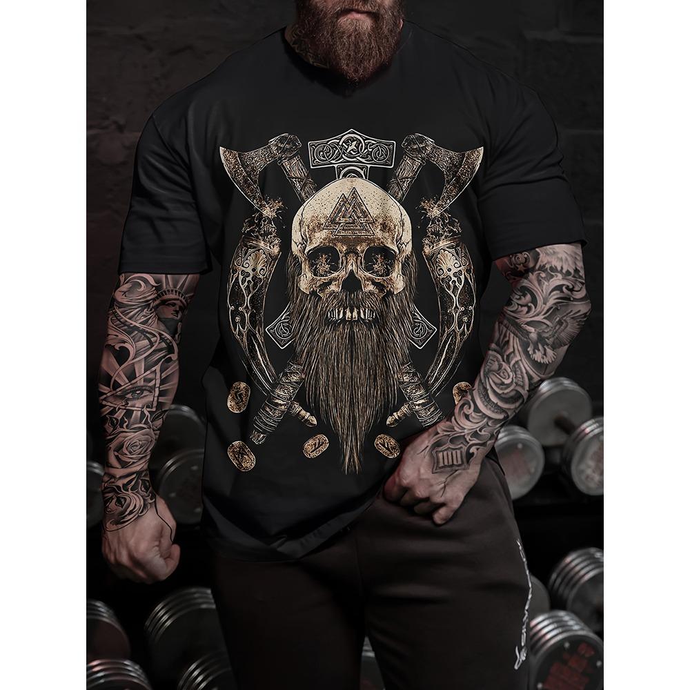 Egyptian Religious Style 3D Anubis Printed Men's Short-sleeved Shirt Outdoor Sports Men's Fitness T-shirt Street Fashion T-shirt