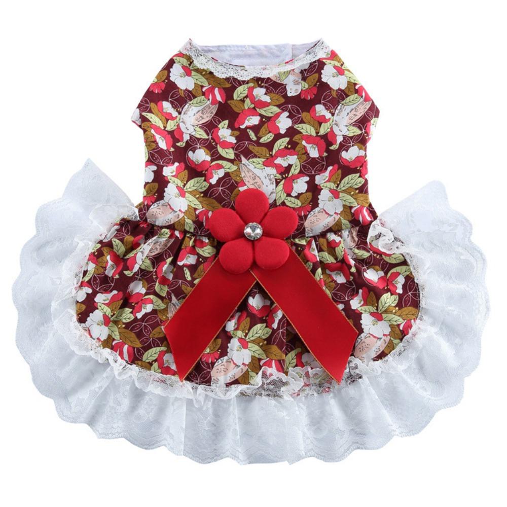 25 Years Old New Sweetheart Princess Dress Cross-border Pet Teddy Dog Cat Bow Gauze Dress Evening Dress