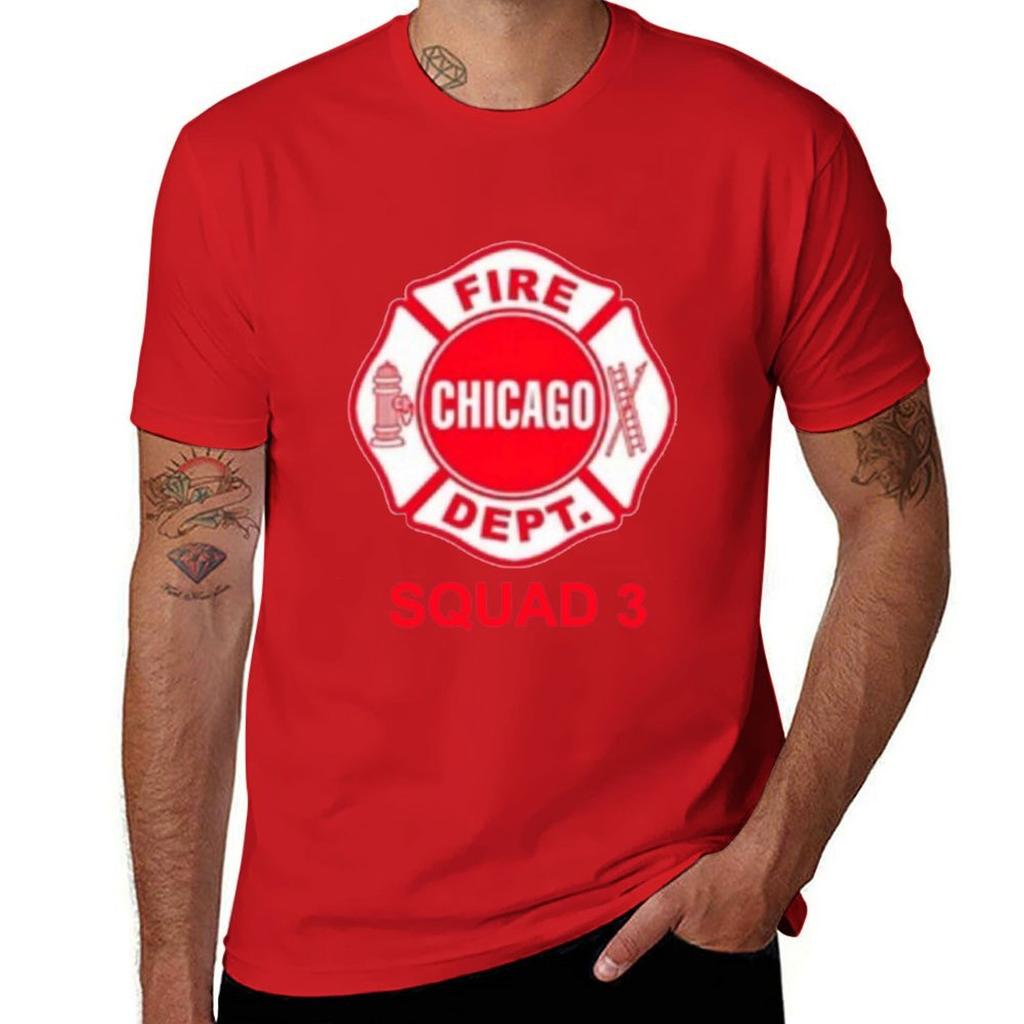 Chicago Fire Squad 3 E T-Shirt heavyweights Aesthetic clothing mens clothes