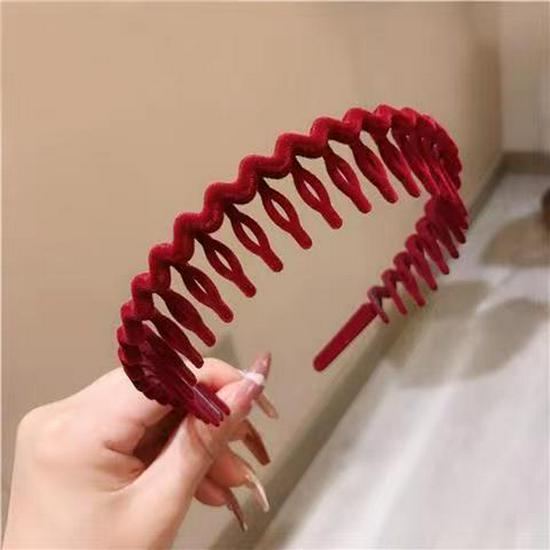 Velours Antislip Getande Hoofdband voor Vrouwen: Herfst/Winter Haarclip voor Gezichtswas, Pony Controle en Frizz Taming