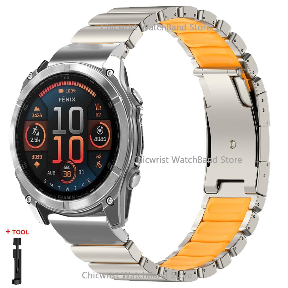 26mm Titanband für Garmin Uhr Fenix 8 7X Pro Tactix 7 EPIX Pro 51mm Enduro 3 2X Instinct 3 2X 50mm Quick Fit Armband