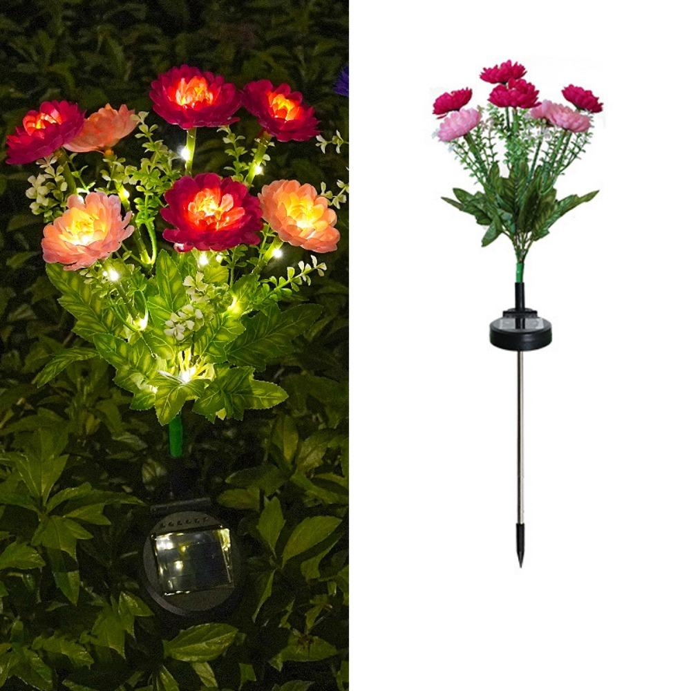 

7 Heads LED Snow Lotus Lights Colorful Waterproof LED Simulation Flower Lights Decorative Solar Powered Outdoor Solar Lights червоний