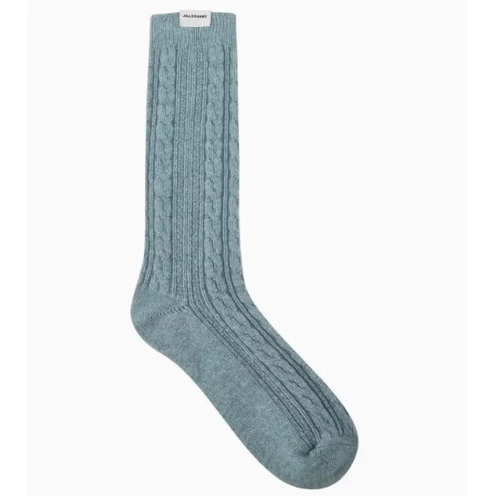 Women's Logo Charcoal Cable Knit Wool Blend Long Socks 2-Piece Set JASS5F031 G2