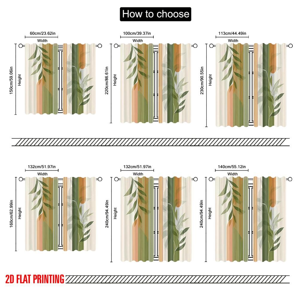 2 Stück Vorhänge Böhmisch Maschinenwaschbar Polyester Ohne Strom Frühling Verwendung für Klassenzimmer Büro