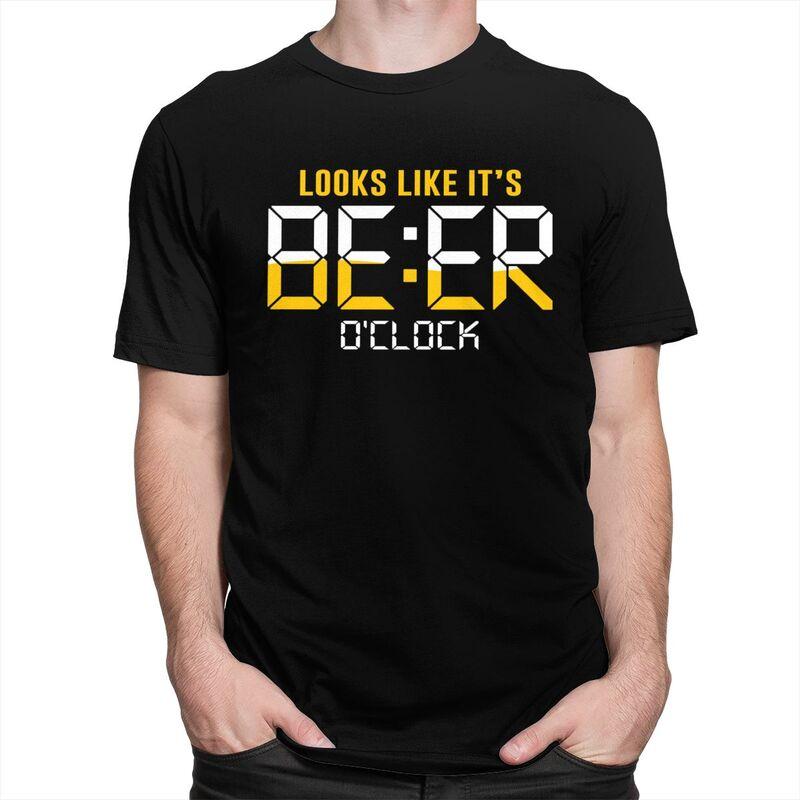 Custom Looks Like Its Beer Oclock T Shirt for Men Pure Cotton Tshirt Leisure Tees Tshirts Slim Fit