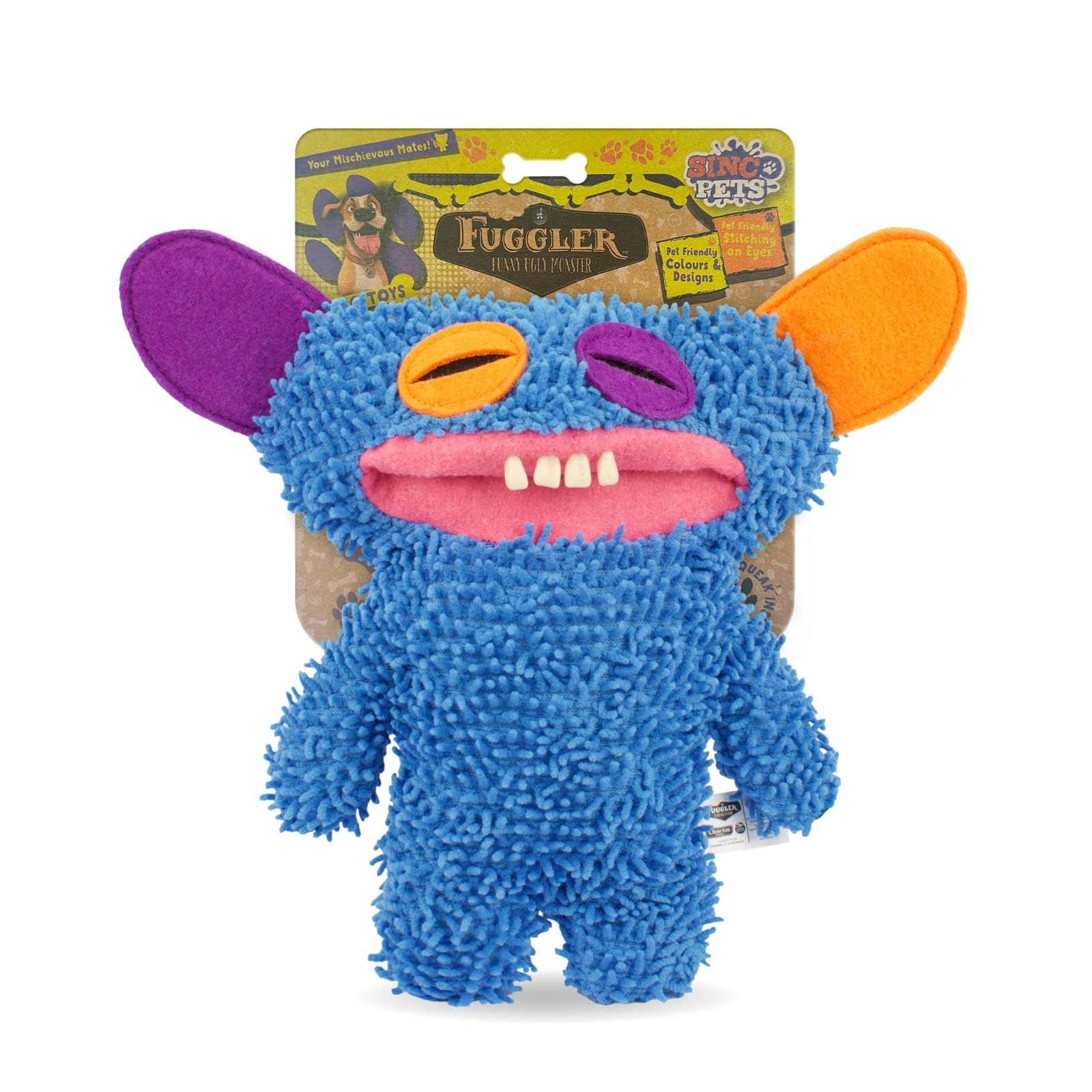 

Fuggler Blue Squeaky Dog Authentic Gring-Ling Toy,