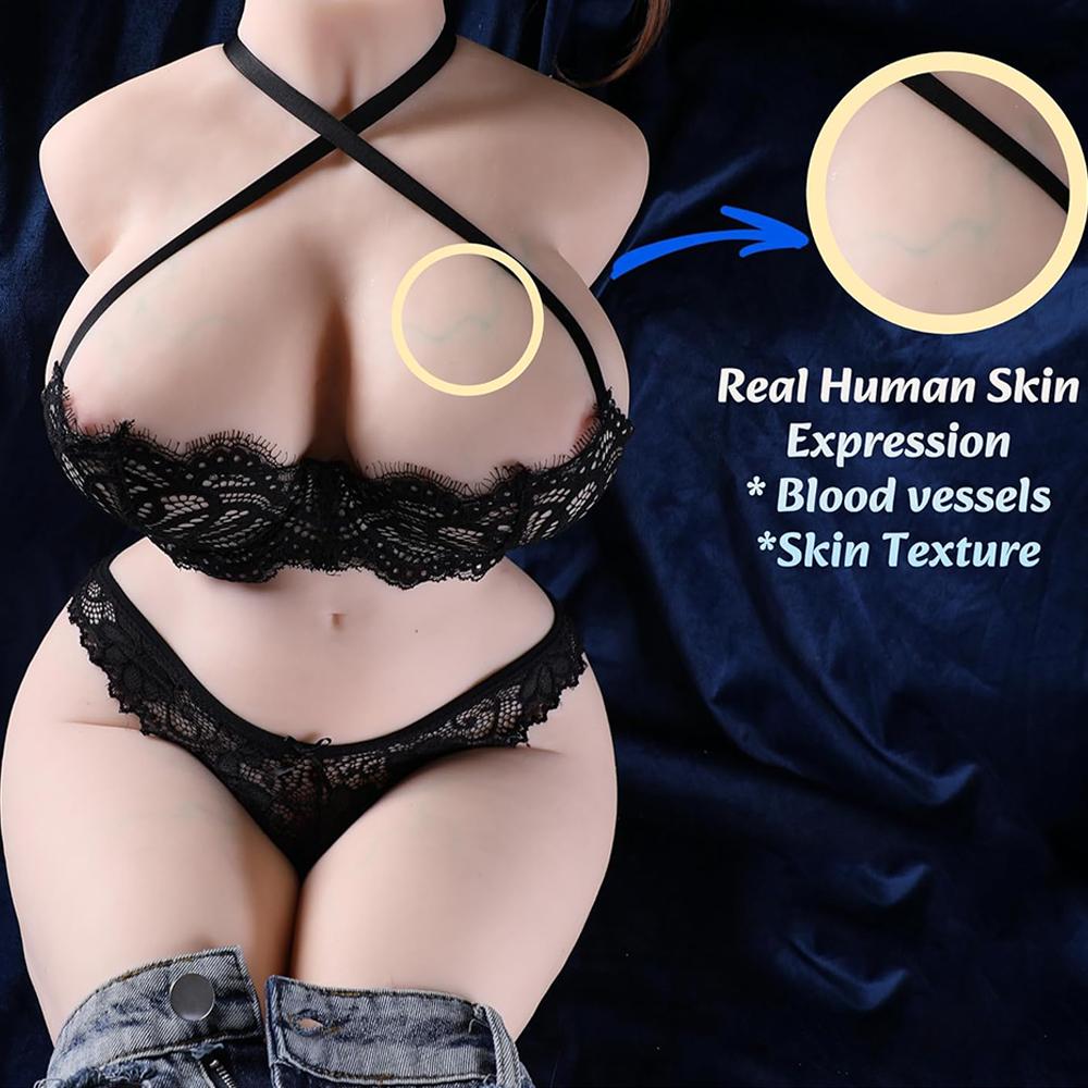 32KG Realistická Sexuální Panenka s Ultra-Měkkou Kůží a Flexibilním Sexuálním Trupem, Velká Prsa, Tlustý Zadek a Duální Vstupy pro Vaginální a Anální Použití