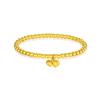 24K Gold AU999 Lotus Fortune Bead Bracelet Women's - Rich Hue, Clear Lines, Exquisite Bead Craftsmanship
