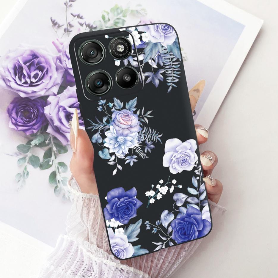 For Motorola Moto G57 Power Case XT2537-5 Cute Cat Flowers Painted Cover Soft TPU Phone Cases For Moto G67 Power G57Power Fundas