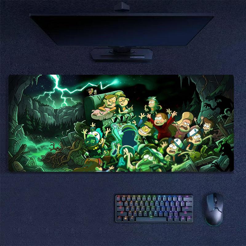 Gravity Falls Large Gaming Table Cushion Non-slip Laptop Tablet Big Mousepad XXL Mat Mini PC Playmat With Lock edge