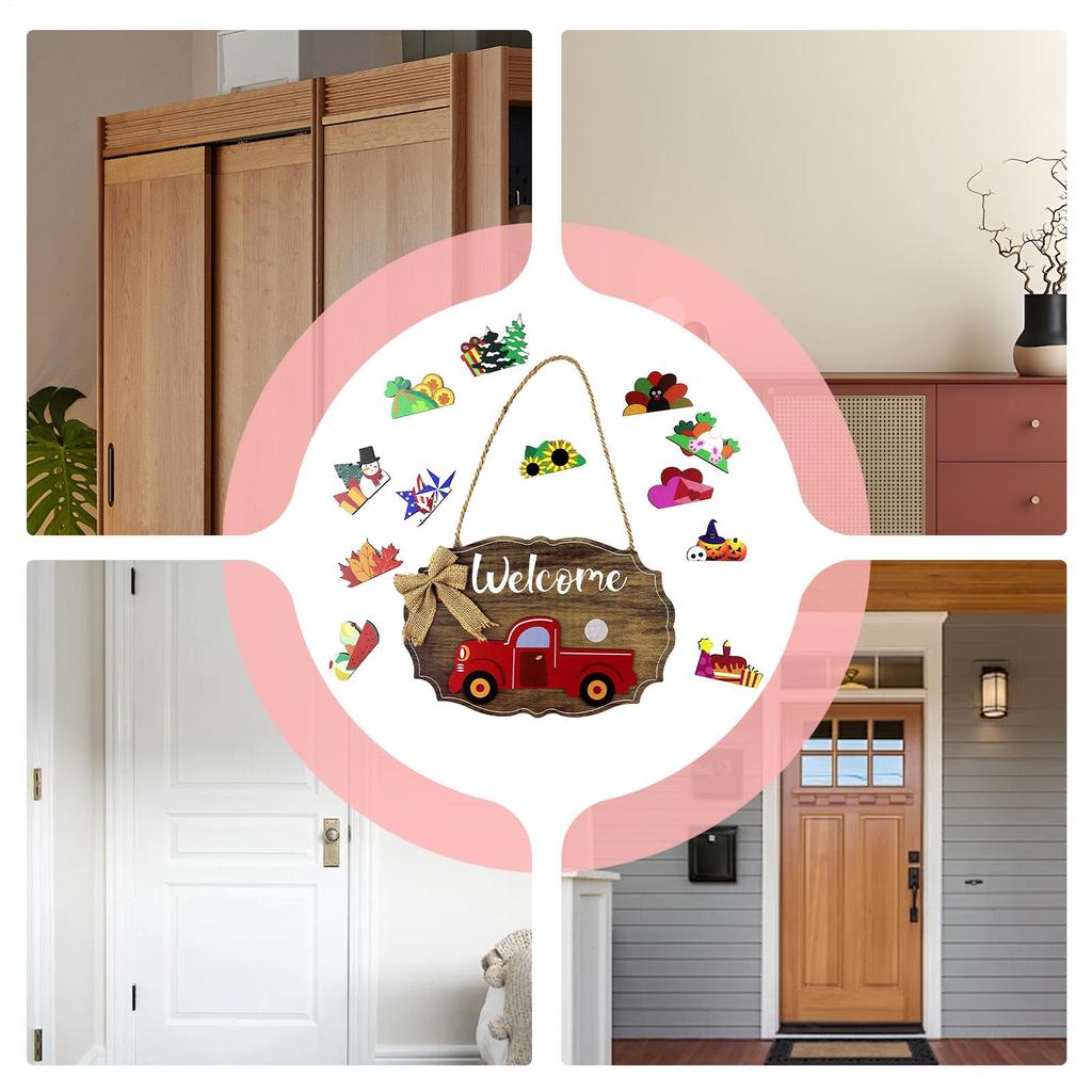 Front Door Welcome Sign Magnetic Gnome Home Decor Holiday Decor Wooden Welcome Sign For Indoor Wall Window Living Room Entrance