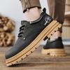 Outdoor Casual Britischer Stil Braun Lässige Stiefel mit großem Kopf Herren Low Top Leder Arbeitsschuhe Designer Vintage Stiefeletten für Herren