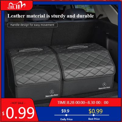 GLC GLB Lederkoffer Auto Kofferraum Organizer Box Faltbarer Aufbewahrungsbehälter Für Mercedes Benz AMG W204 W205 W203 W211 W212 W213 W201