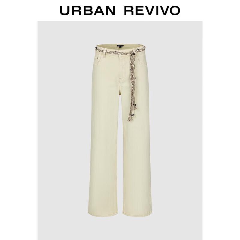 

UR 2025 Winter Women s Retro Braided Belt Wide-Leg Trousers 28