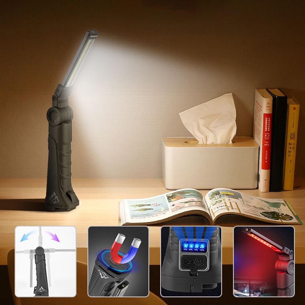 New Portable 500LM COB LED Flashlight Type C Charging Work Light 3 Modes Magnetic Lantern Hanging Lamp Camping Torch Flash Light