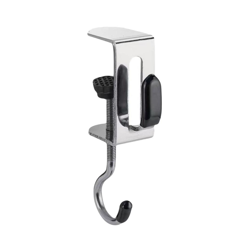 Stainless Steel Double Hook Removable Desk Hook for Backpacks - Side Mount for Student Desk, or Dormitory