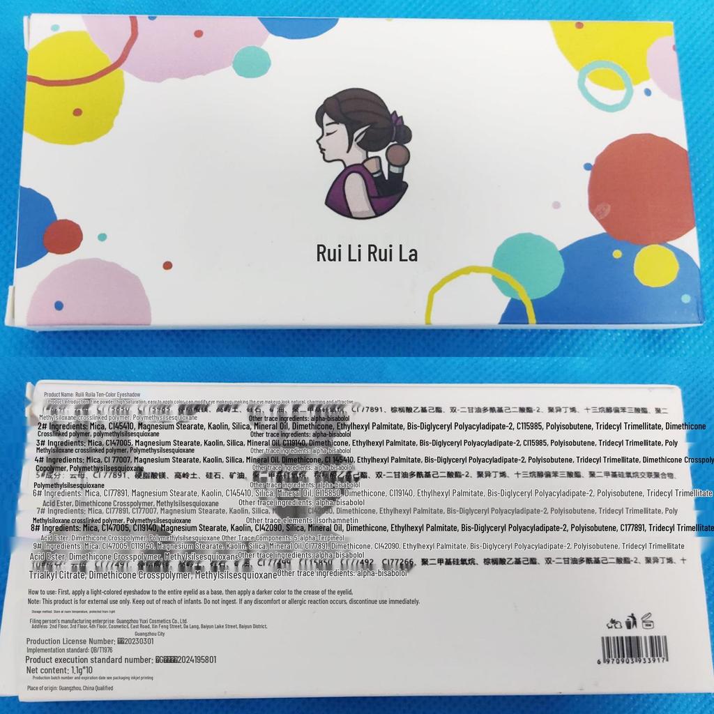 Ten-Color Eyeshadow Palette: High-Pigment Stage & Party Makeup for Christmas and New Year's Eve.