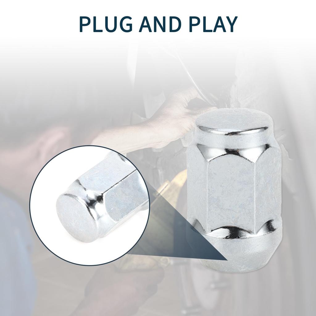 TUCKBOLD M12x1.5mm Matice kola 34mm Vysoká zátěž pro Ford | Matice kol Stříbrný tón 20ks