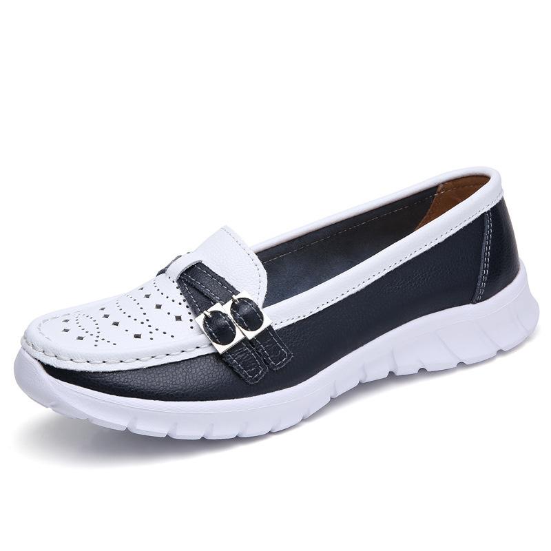 Scarpe estive da donna in vera pelle scarpe basse fatte a mano scarpe casual mocassini slip-on da donna ballerine scarpe da donna