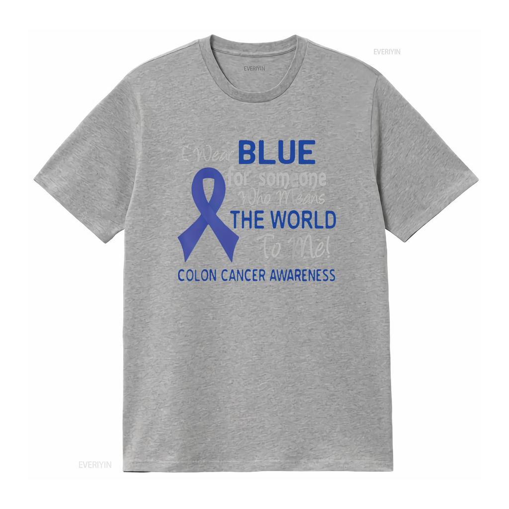 Womens Colon Cancer T Shirt For Someone Who Means The World To Me Black Vintage Washed Unisex Homme Fashion Stretched Soft
