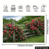 2D Bauernhaus Rosenzaun Kulisse Kletternde Rosa Rosen Fotografie Banner