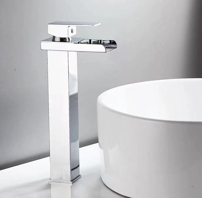 Bathroom Basin Faucet Waterfall Bathroom Mixer Tap Stainless Steel Sink Faucet Single Handle Deck Mounted Toilet Countertop Tap