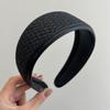 New Arrival Wide PU Headband Knit Hairband with Broad Edge Vintage Hair Accessory Trendy Knitted Hair Bands for Girls