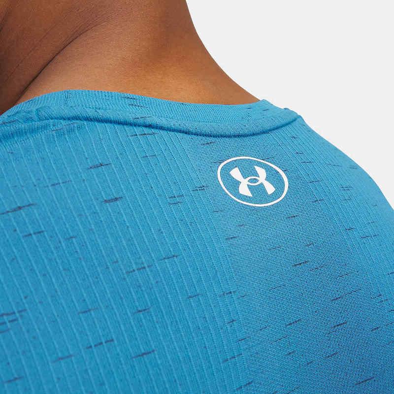 Under Armour Vanish Seamless Logo Round Neck Pullover Short Sleeve T-Shirt Men T-Shirts Blue 1382801-452