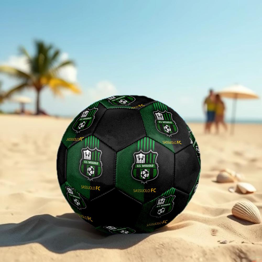 Sassuolo FC Soccer Ball, Colorful, Suitable for All Ages, Machine-stitched, PVC Material, Competition Grade, Durable and High Bounce