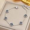 10mm Double-Sided Four-Leaf Clover Bracelet Titanium Steel Does Not Lose Colour Light Luxury Fashion Bracelet