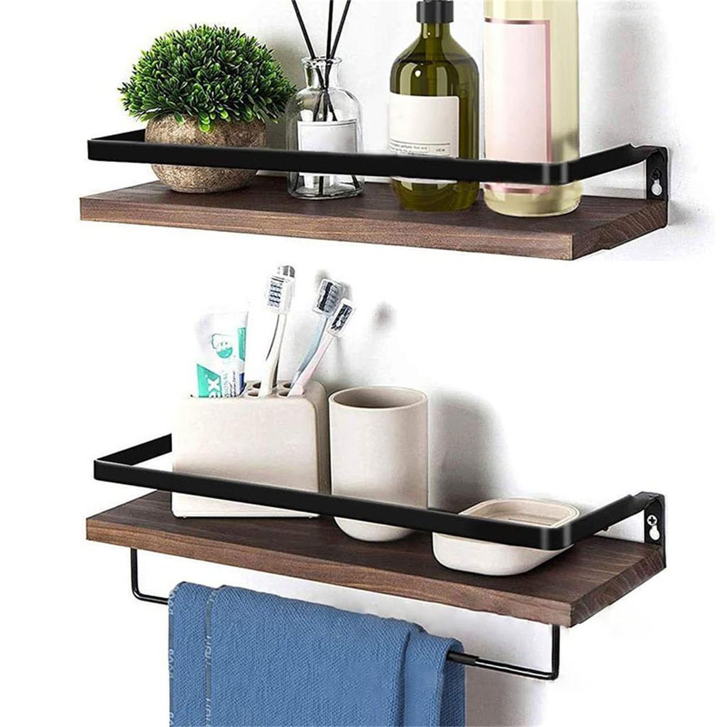 Sturdy Wall Mounted Floating Shelves Multipurpose Floating Shelves Practical Wood Wall Mounted Holder for Bathroom