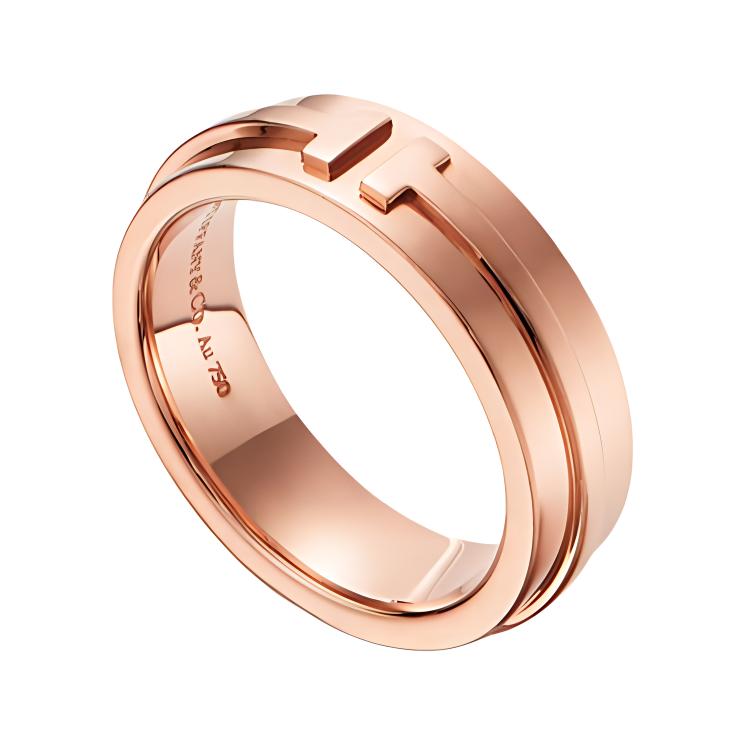 Tiffany & Co.. T-Serie Breiter 5,5 mm 18 Karat Roségold Ring Herrenringe GRP09007