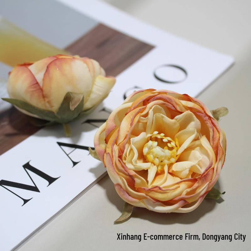 Rose & Camellia Bud Artificial Flowers DIY Hairpin Headwear for Weddings & Festivals