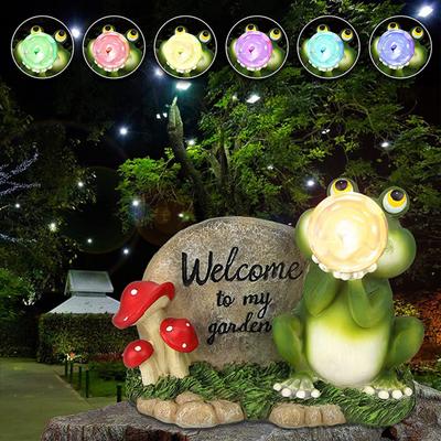 Solar Garden Light Frog Resin Statue Handicraft Ornament Garden Garden Landscape Decorative Light