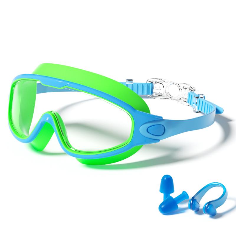 HD Anti-Fog Kids Swim Goggles Waterproof Anti-UV Wide View Swimming Goggles for Boys Girls Age 3-14