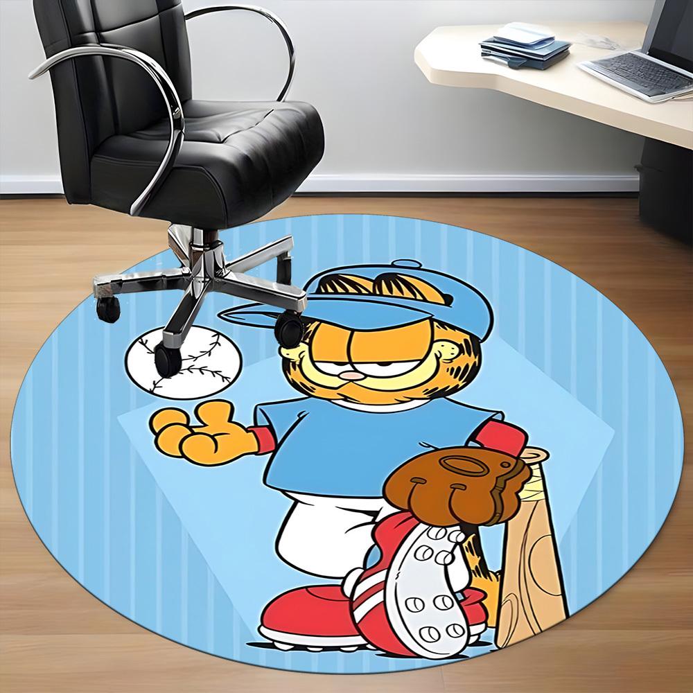 1pc Garfield Office Round Area Rug, Under Office Chairs Bedroom Living Room Home Decor A1016085