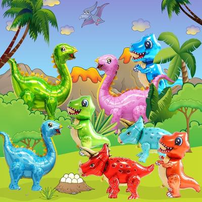 20 Styles 4D Active Inflatable Aluminum Foil Balloons Dinosaur Tyrannosaurus Rex and Triceratops