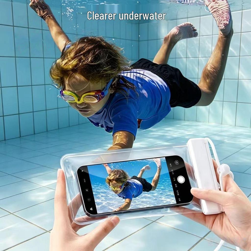Transparent Waterproof Phone Pouch with Touch Screen for Swimming, Diving, Photography, and Rafting