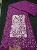 African Lace Fabrics 2026 High Quality Lace French Nigerian Sequins Beaded Tulle Lace Fabric Ladies For Party Dresses 5 Yards