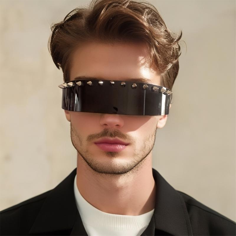 Punk Rivets Sunglasses Lightweight PC Studs Party Dance Eyewear For Outdoor Sports And Street Fashion
