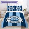 LFC Lourosa 3Pcs Bedding Set Black Yellow Vertical Stripe Lion Badge Print Duvet Cover 2 Pillowcases Football Fan Bedding